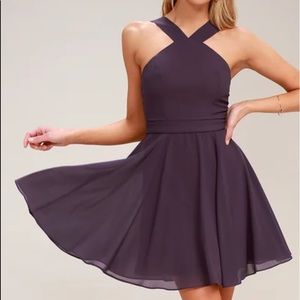 Lulu’s Forever Dusty Purple Skater Dress size S